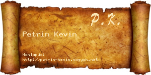 Petrin Kevin névjegykártya